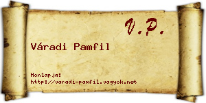 Váradi Pamfil névjegykártya